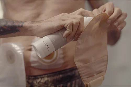 a close-up of an ostomy