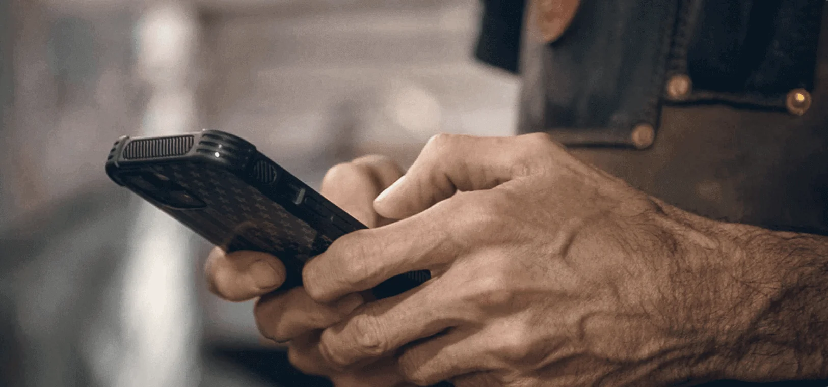 a person holding a phone